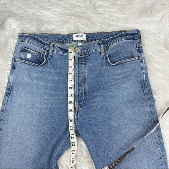 AGOLDE Women's Blue Cycle NICO High Rise Button-Fly Designer Jean W32-34.25/L27 - Picture 10 of 12